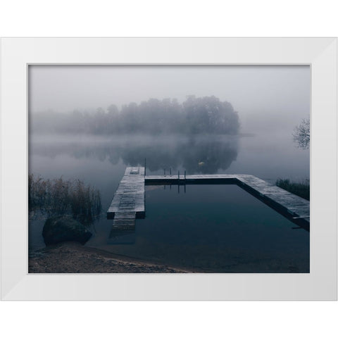 Dark Reflections White Modern Wood Framed Art Print by Lindsten, Christian