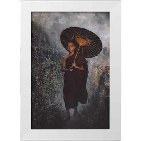 No.11 White Modern Wood Framed Art Print by M, Adirek