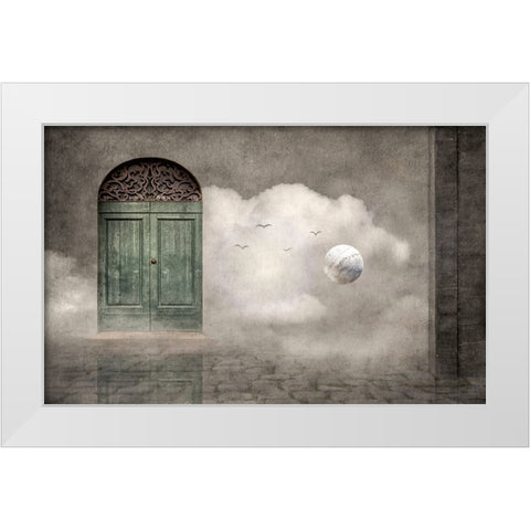 Secret Door White Modern Wood Framed Art Print by MARCEL, Christian