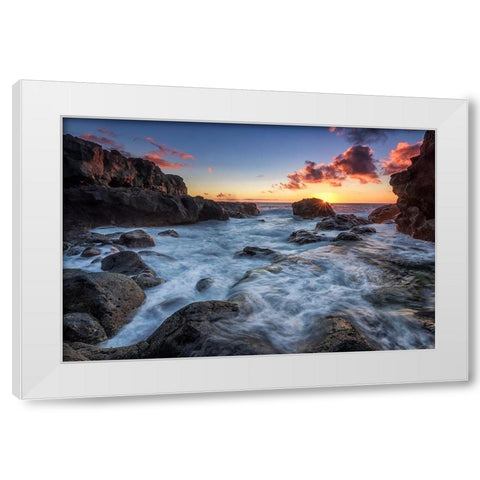 Sunstars Rocks White Modern Wood Framed Art Print by Pascual, Miguel