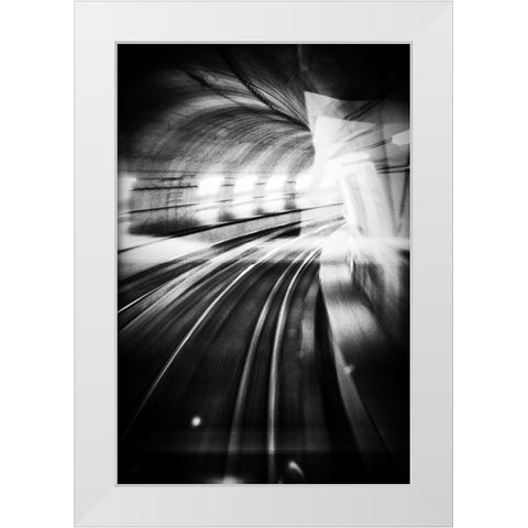 Metro Lights White Modern Wood Framed Art Print by Bricchetti, Mauro