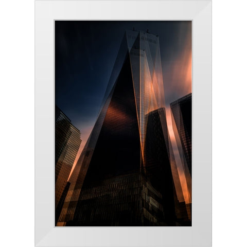 Grattacieli 4 White Modern Wood Framed Art Print by Della Latta, Massimo