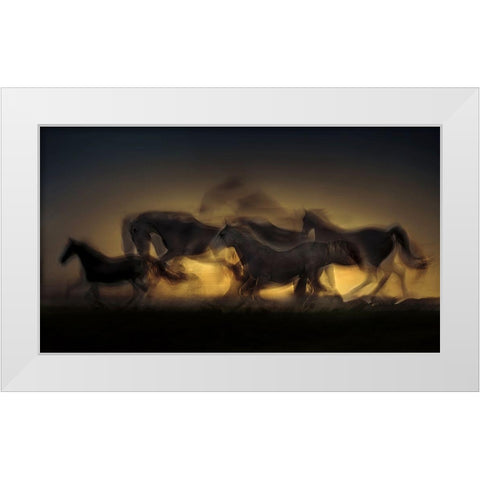 Out Of Hell White Modern Wood Framed Art Print by Malovrh, Milan