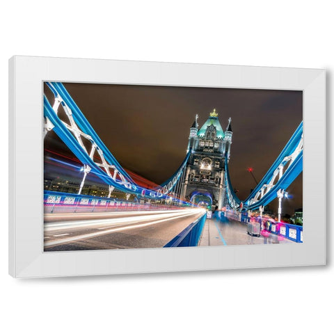 Crazy London White Modern Wood Framed Art Print by Lashin, Ahmed