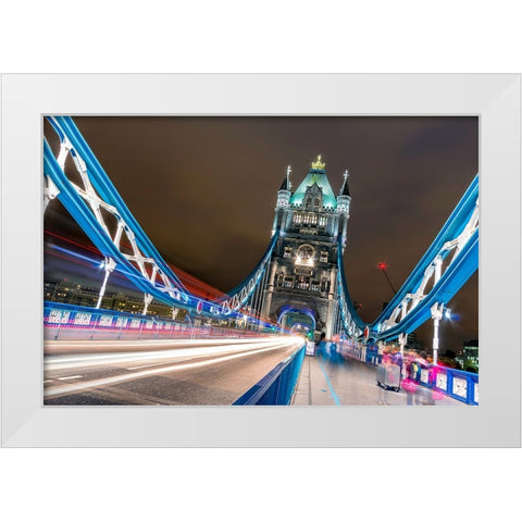 Crazy London White Modern Wood Framed Art Print by Lashin, Ahmed