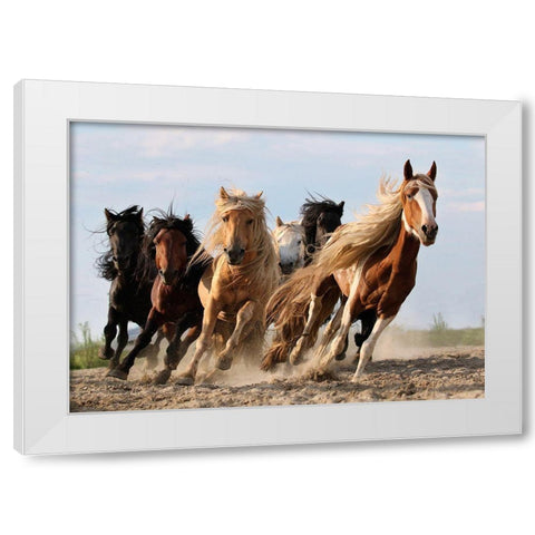 Lucky Six White Modern Wood Framed Art Print by Wong, Adam