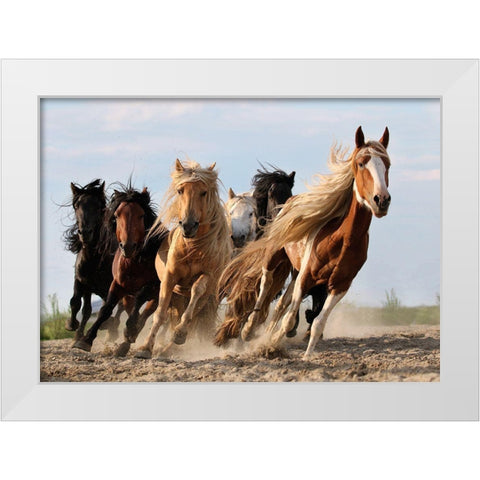Lucky Six White Modern Wood Framed Art Print by Wong, Adam