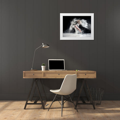 Frenzy White Modern Wood Framed Art Print by Pentony Ma, Pauline