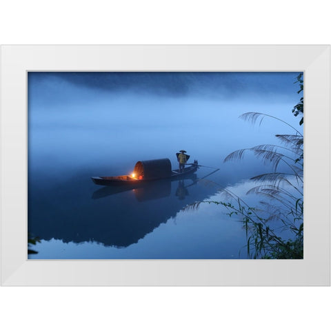 Dong Jiang Lake White Modern Wood Framed Art Print by Wong, Adam