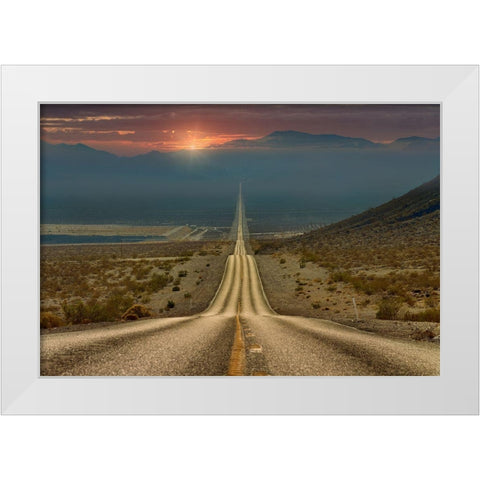 My Way... White Modern Wood Framed Art Print by Shatov, Gennady