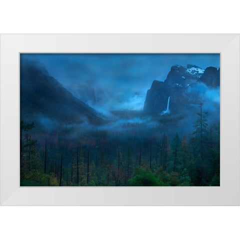 Gloomy Mountain White Modern Wood Framed Art Print by Zhang, Yan