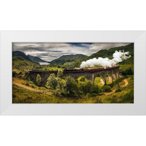 Glenfinnan Bridge White Modern Wood Framed Art Print by Kruczynski, Wojciech