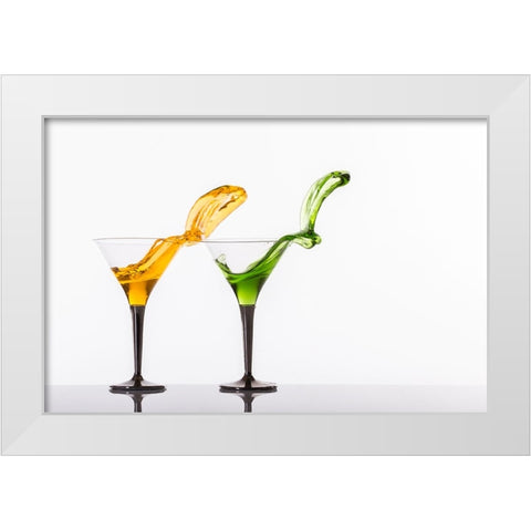Pas De Deux White Modern Wood Framed Art Print by Madison