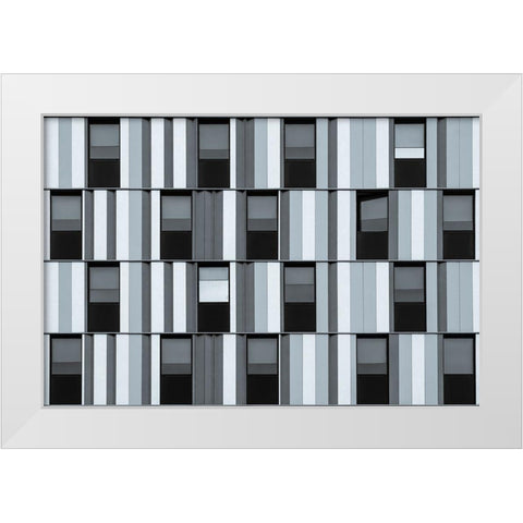 Repetitive Patterns White Modern Wood Framed Art Print by Vangindertael, Luc