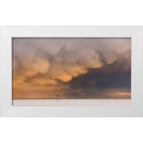 Sunset Clouds White Modern Wood Framed Art Print by Li, Austin
