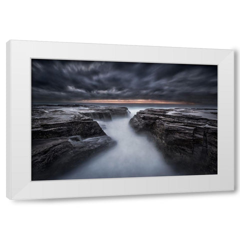 The Darkness Before Dawn White Modern Wood Framed Art Print by Zhang, Joshua