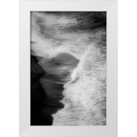 Trying To Surf White Modern Wood Framed Art Print by Azevedo, Olavo