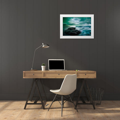 Unknown Waters White Modern Wood Framed Art Print by Marthinussen, Willy