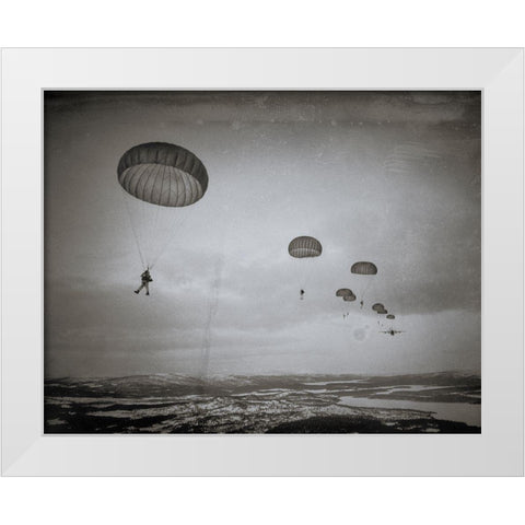 Airborne#4 In The Air White Modern Wood Framed Art Print by Van Hoecke, Martin