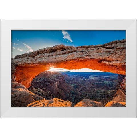 Sunrise At Mesa Arch White Modern Wood Framed Art Print by Zheng, Michael