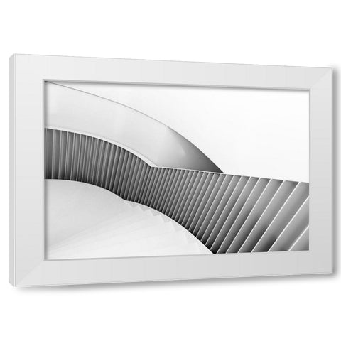 From The Right White Modern Wood Framed Art Print by Van Son, Greetje