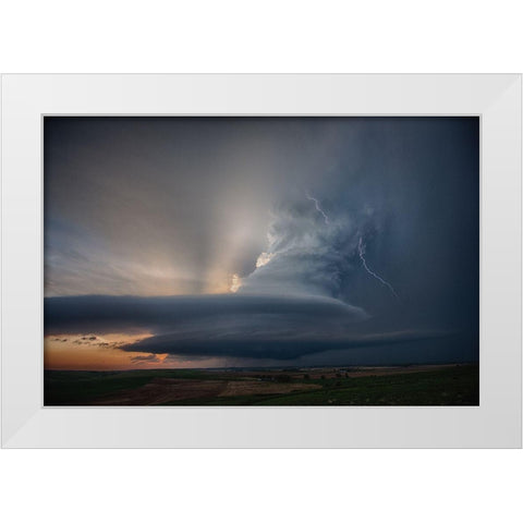Nebraska Summer White Modern Wood Framed Art Print by Fisher, Alexander