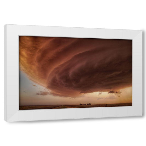 The Pink Storm White Modern Wood Framed Art Print by Fisher, Alexander
