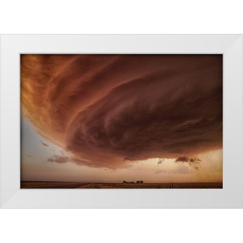 The Pink Storm White Modern Wood Framed Art Print by Fisher, Alexander