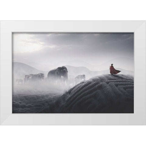 Robin Hood White Modern Wood Framed Art Print by Buhligaha, Hussain