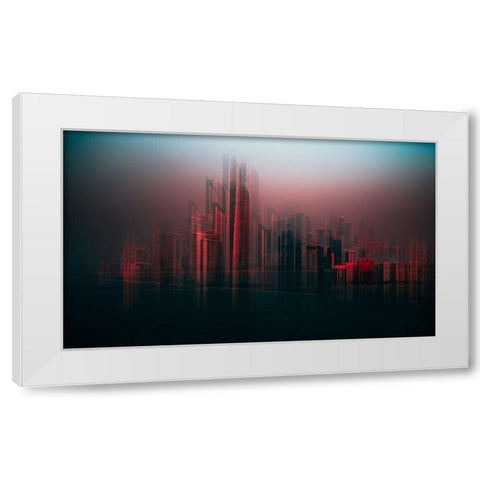 Abu Dhabi Skyline White Modern Wood Framed Art Print by Chiriaco, Carmine