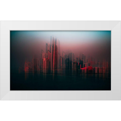 Abu Dhabi Skyline White Modern Wood Framed Art Print by Chiriaco, Carmine