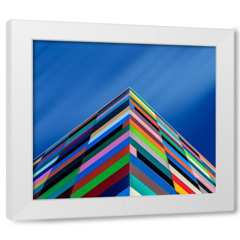 Color Pyramid White Modern Wood Framed Art Print by Novillo, Alfonso