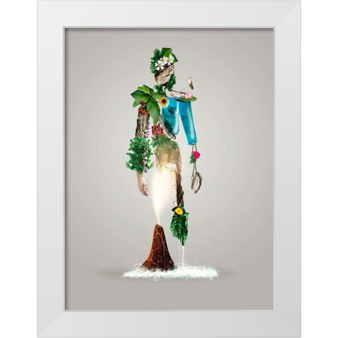 The Fantasy Nature Man White Modern Wood Framed Art Print by D Onofrio, Wanda