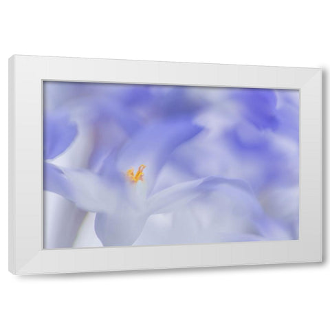 Blue Waves White Modern Wood Framed Art Print by De Hoog, Roelof