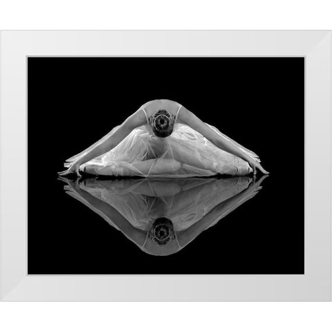 Ballerina Reflection White Modern Wood Framed Art Print by Pentony Ma, Pauline