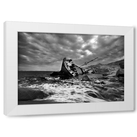 Capsized White Modern Wood Framed Art Print by Wong, Adam