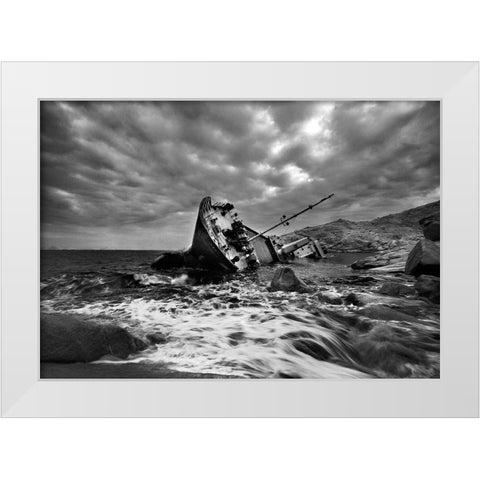 Capsized White Modern Wood Framed Art Print by Wong, Adam