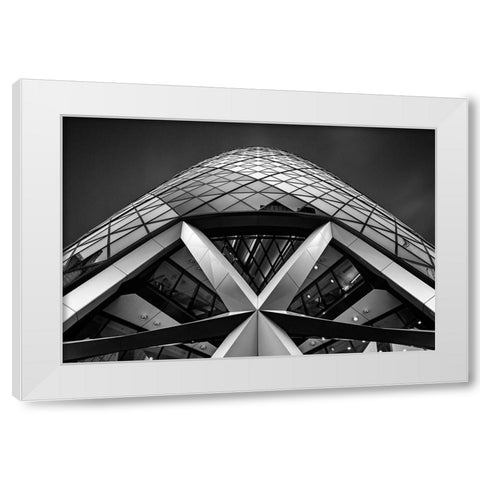 Zigzag (The  Gherkin) White Modern Wood Framed Art Print by Thabet, Ahmed