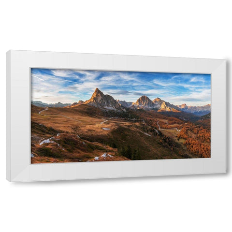 Autumn In Dolomites White Modern Wood Framed Art Print by Krivec, Ales