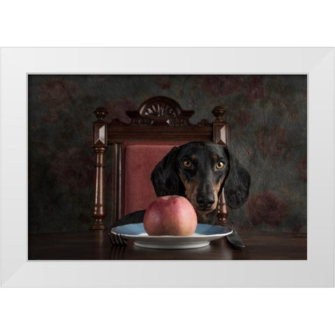 An Apple A Day Keeps The Doctor Away... White Modern Wood Framed Art Print by Willers, Heike
