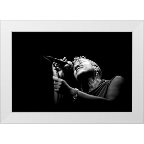 Jazz White Modern Wood Framed Art Print by Simoes, Goncalo