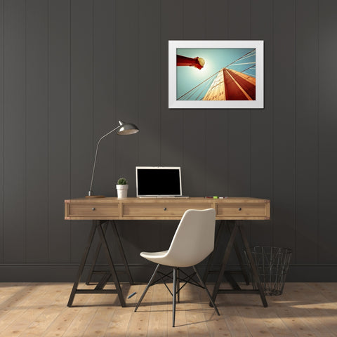 Golden Gate White Modern Wood Framed Art Print by Steinkopff, Robert