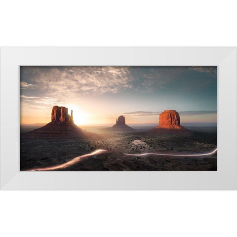 When Dawn Married Dusk White Modern Wood Framed Art Print by Guinaudeau, Francois