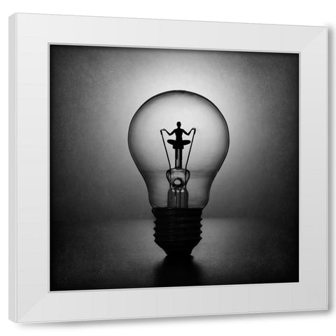 Meditation. The Inner Light. White Modern Wood Framed Art Print by Ivanova, Victoria