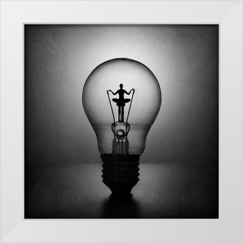 Meditation. The Inner Light. White Modern Wood Framed Art Print by Ivanova, Victoria