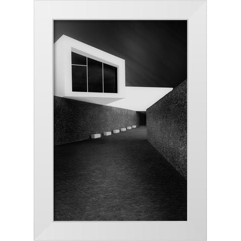 Light Games White Modern Wood Framed Art Print by Azevedo, Olavo