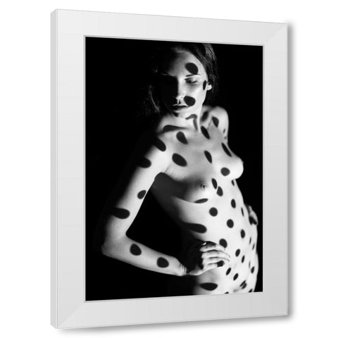 Dots Ii White Modern Wood Framed Art Print by Blasko, Jan