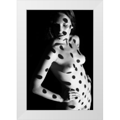 Dots Ii White Modern Wood Framed Art Print by Blasko, Jan