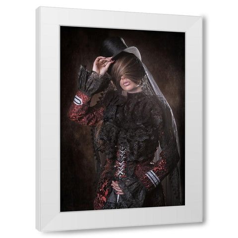 Mistery Girl White Modern Wood Framed Art Print by Kayen-Mouthaan, Carola