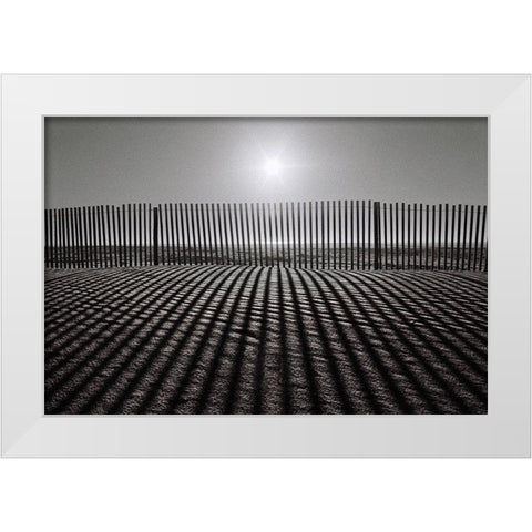 Grey Over Grey White Modern Wood Framed Art Print by Abrantes, Paulo